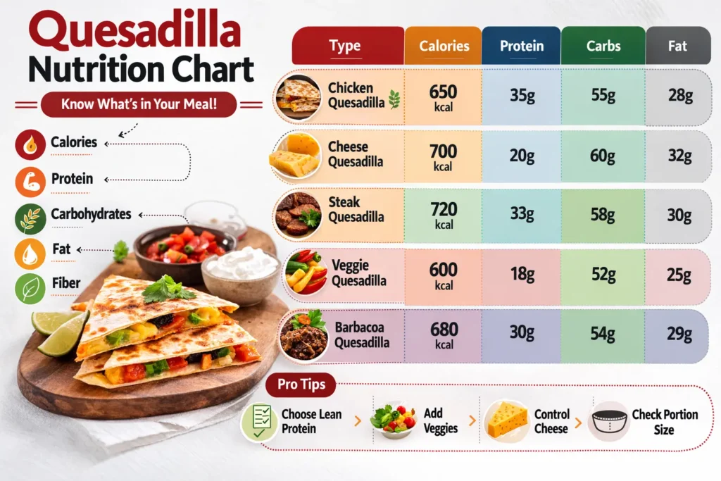 Chipotle Quesadilla Nutrition Chart